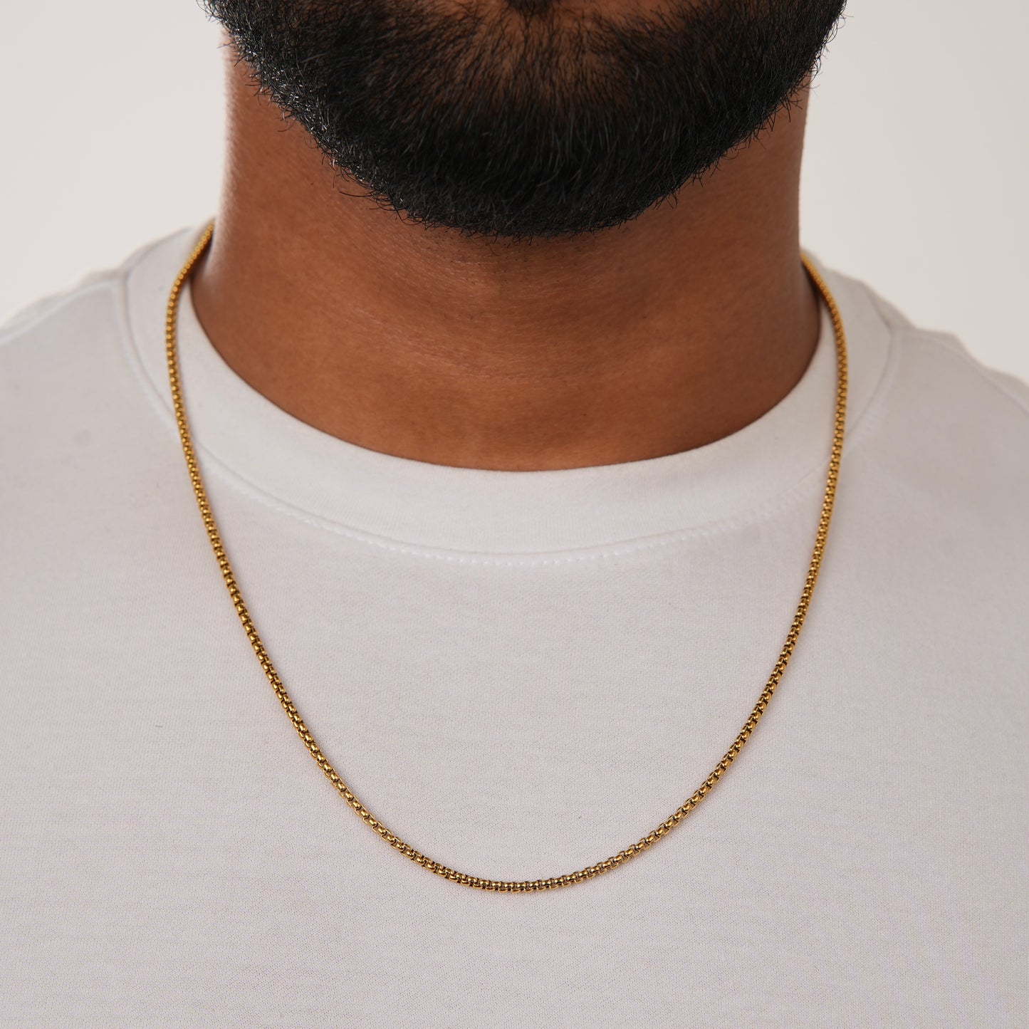 ROUND BOX CHAIN GLD