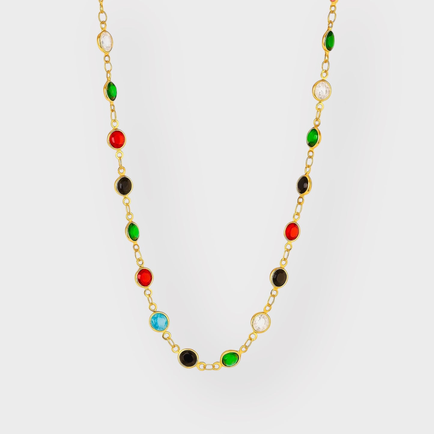 GEMSTONES NECKLACE GLD