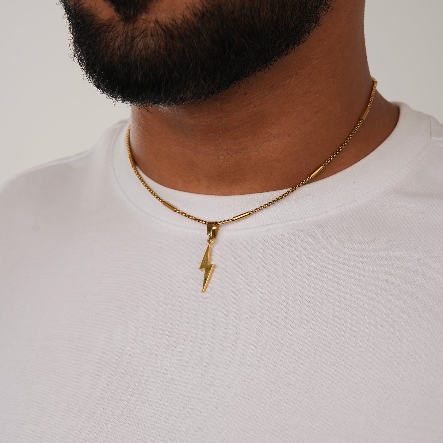 LIGHTNING BOLT NECKLACE GLD