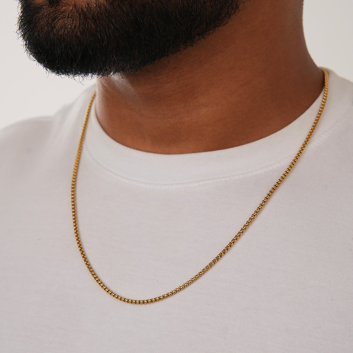 ROUND BOX CHAIN GLD