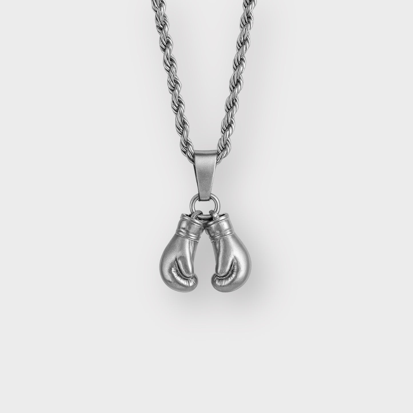 BOXING GLOVES NECKLACE SLVR