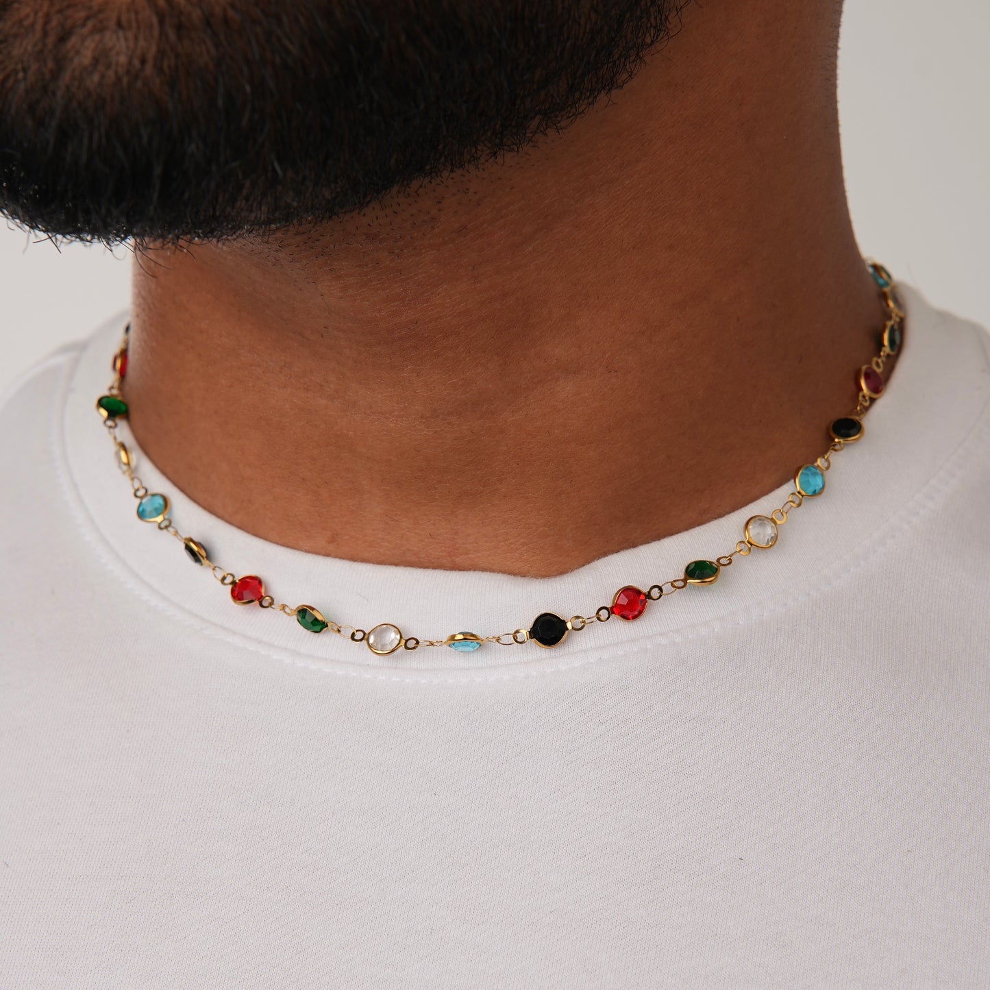 GEMSTONES NECKLACE GLD