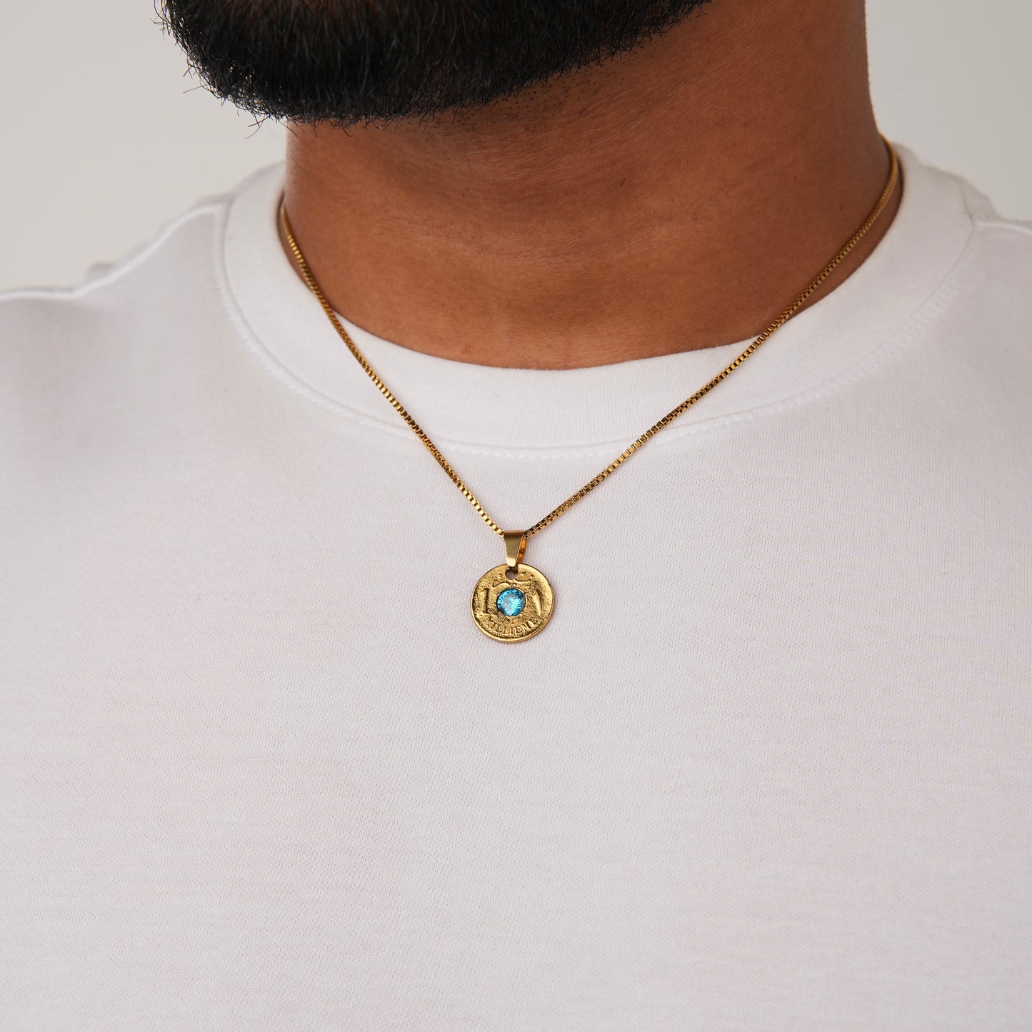 AQUAMARINE MILLIEME NECKLACE GLD