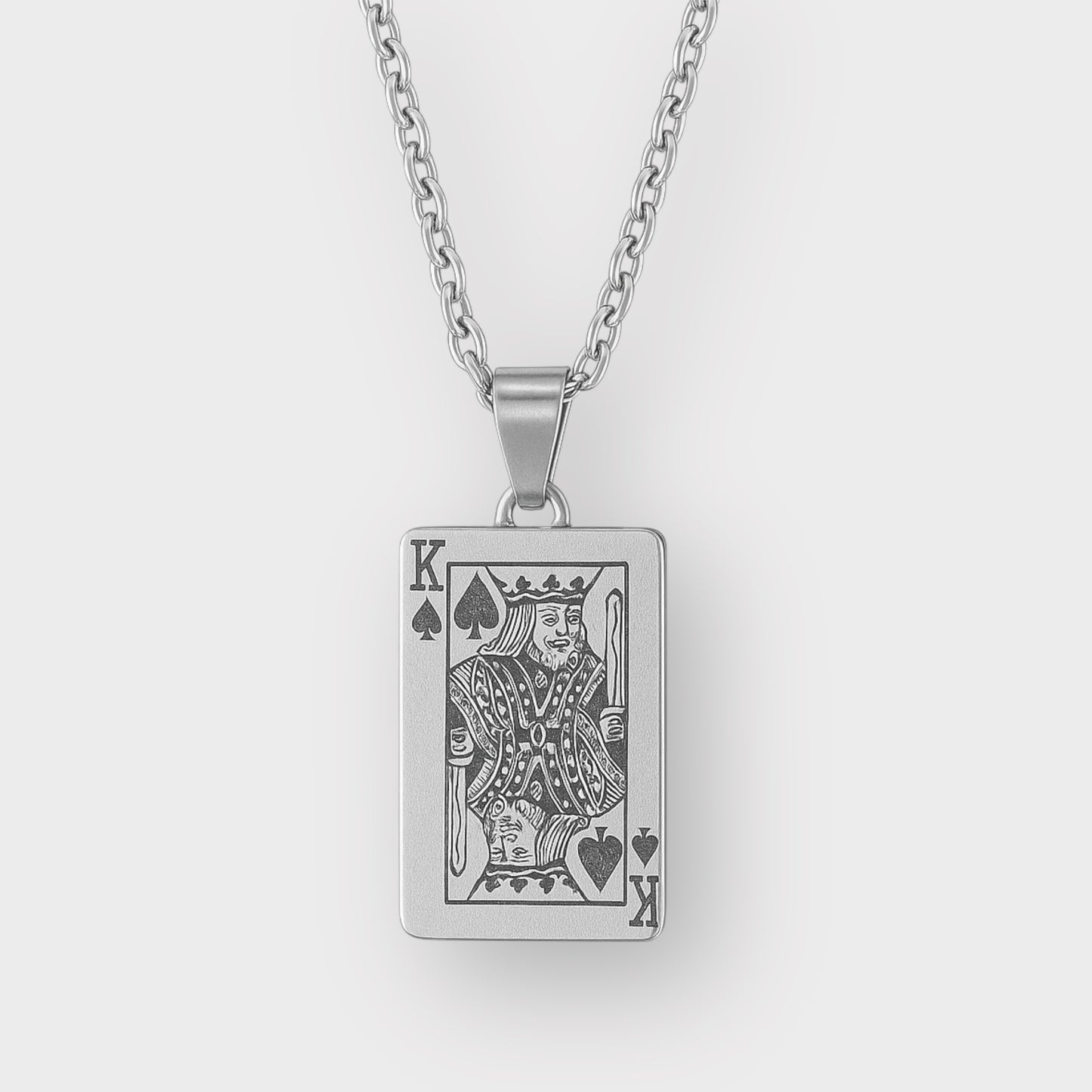 KING OF SPADE NECKLACE SLVR