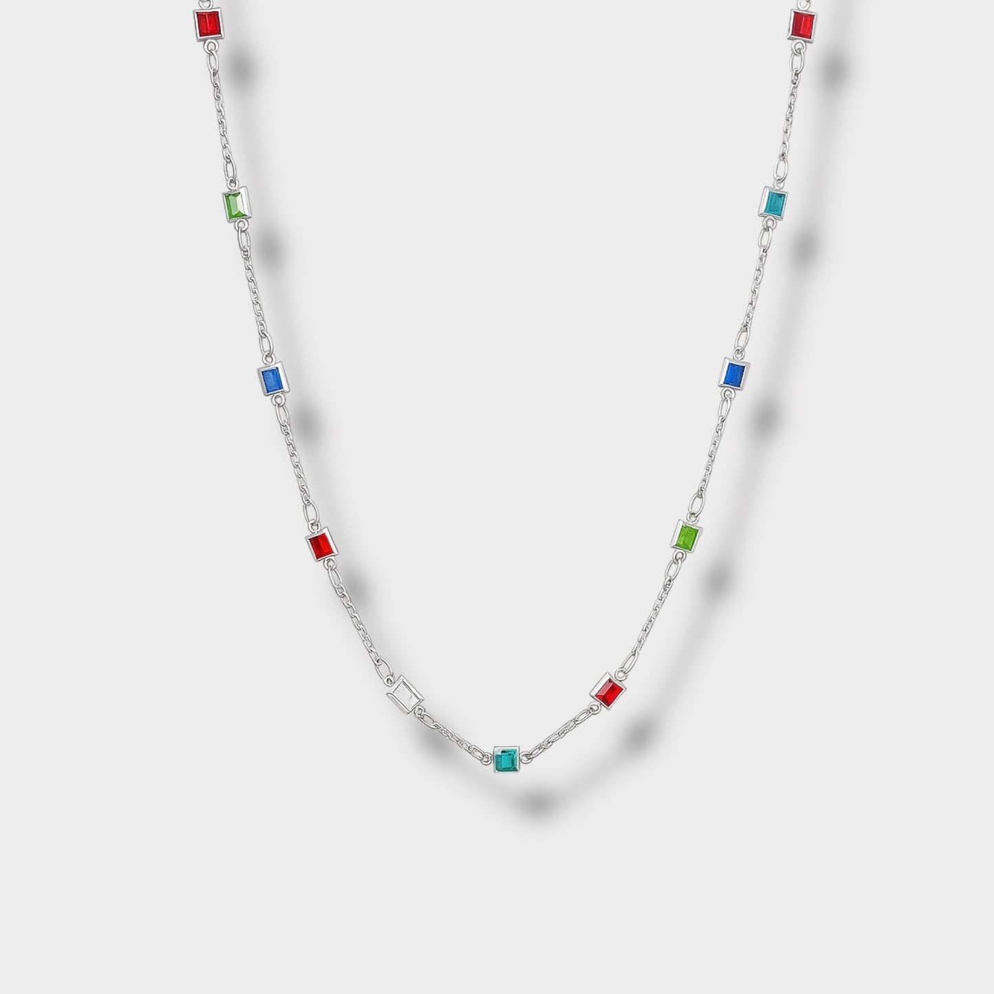 Gemstones Necklace Silver