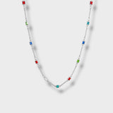 Gemstones Necklace Silver