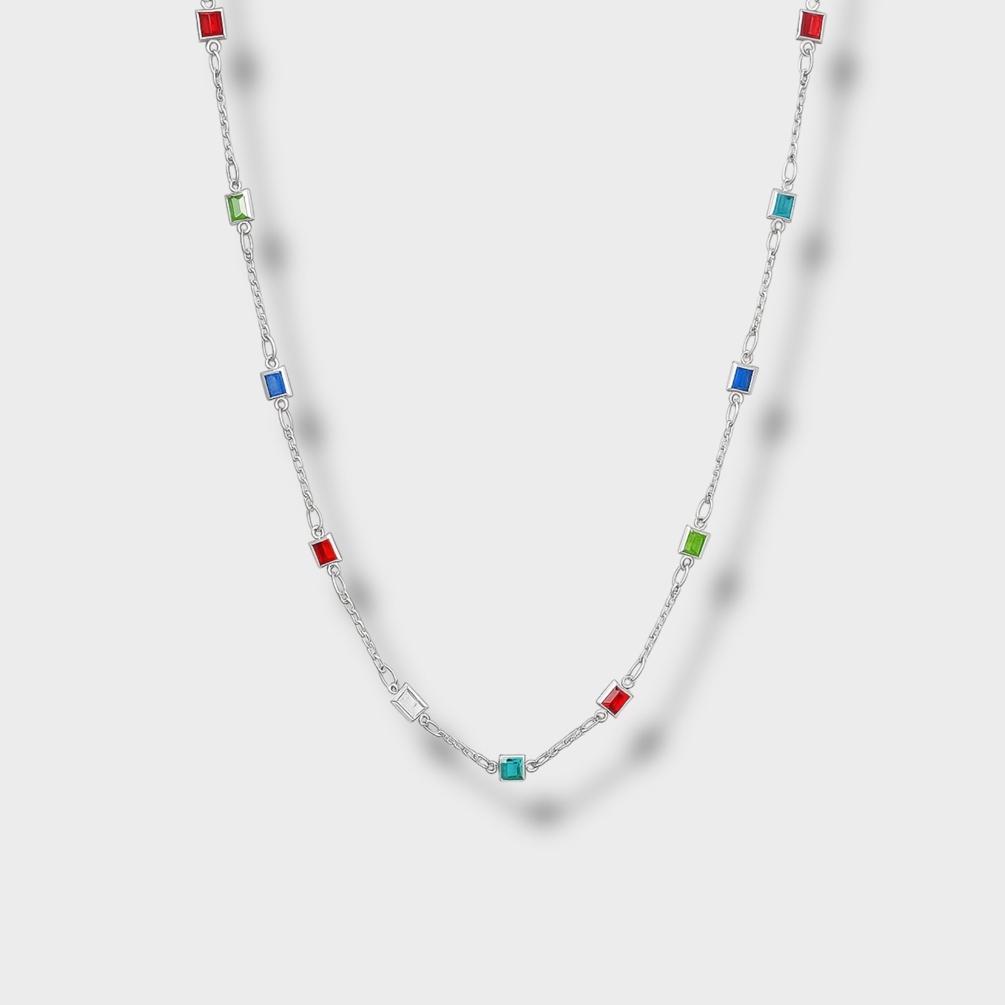 Gemstones Necklace Silver