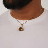Racing Helmet Necklace Gold