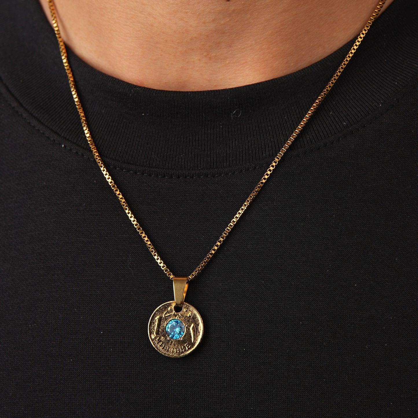 Aquamarine Millieme Necklace Gold