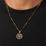 Aquamarine Millieme Necklace Gold