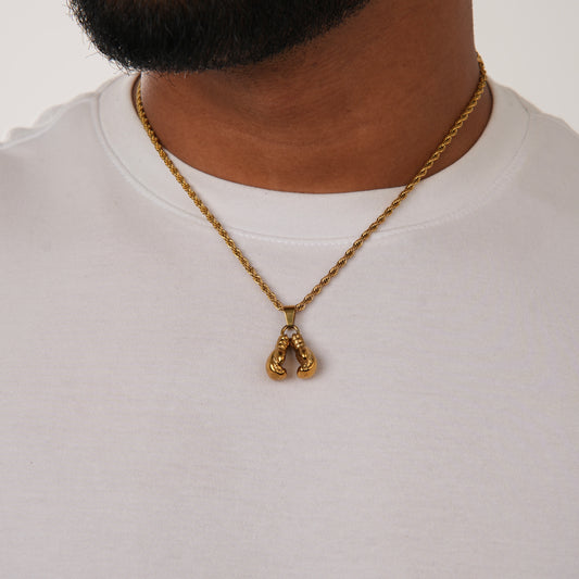 BOXING GLOVES NECKLACE GLD