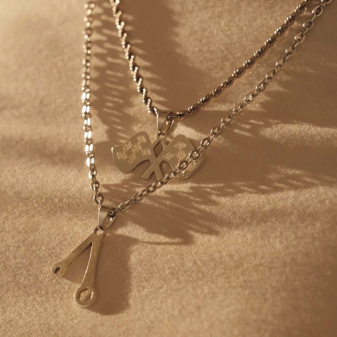 Wrench Necklace Silver