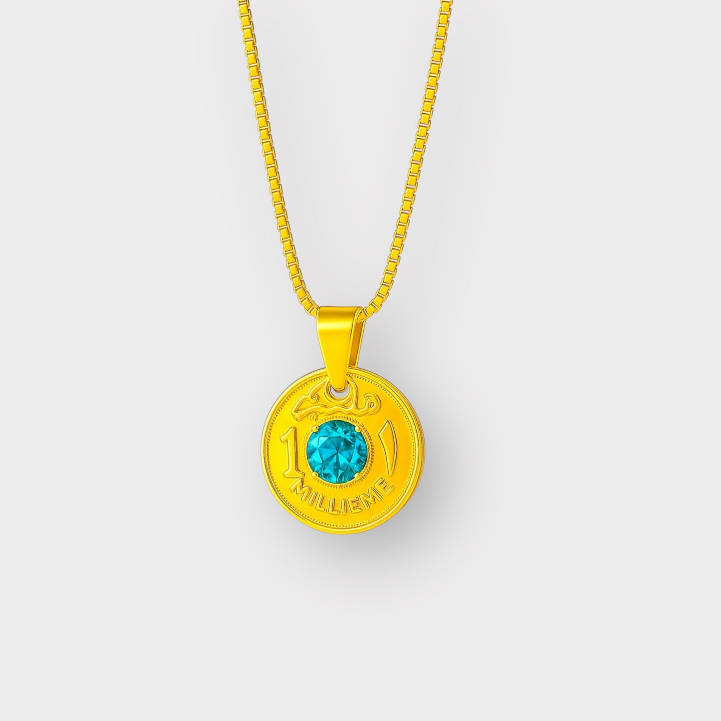 AQUAMARINE MILLIEME NECKLACE GLD