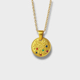Dome Gemstones Necklace Gold
