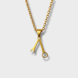 Wrench Necklace Gold