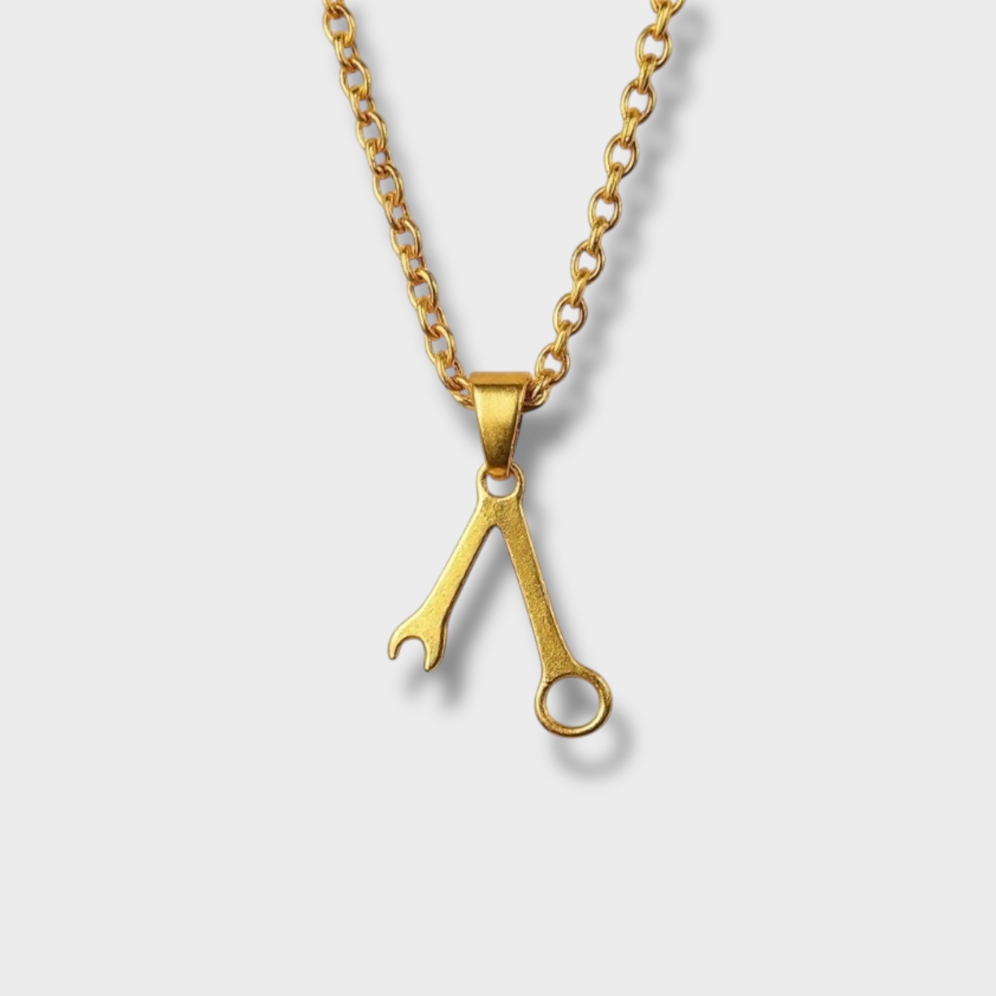 Wrench Necklace Gold