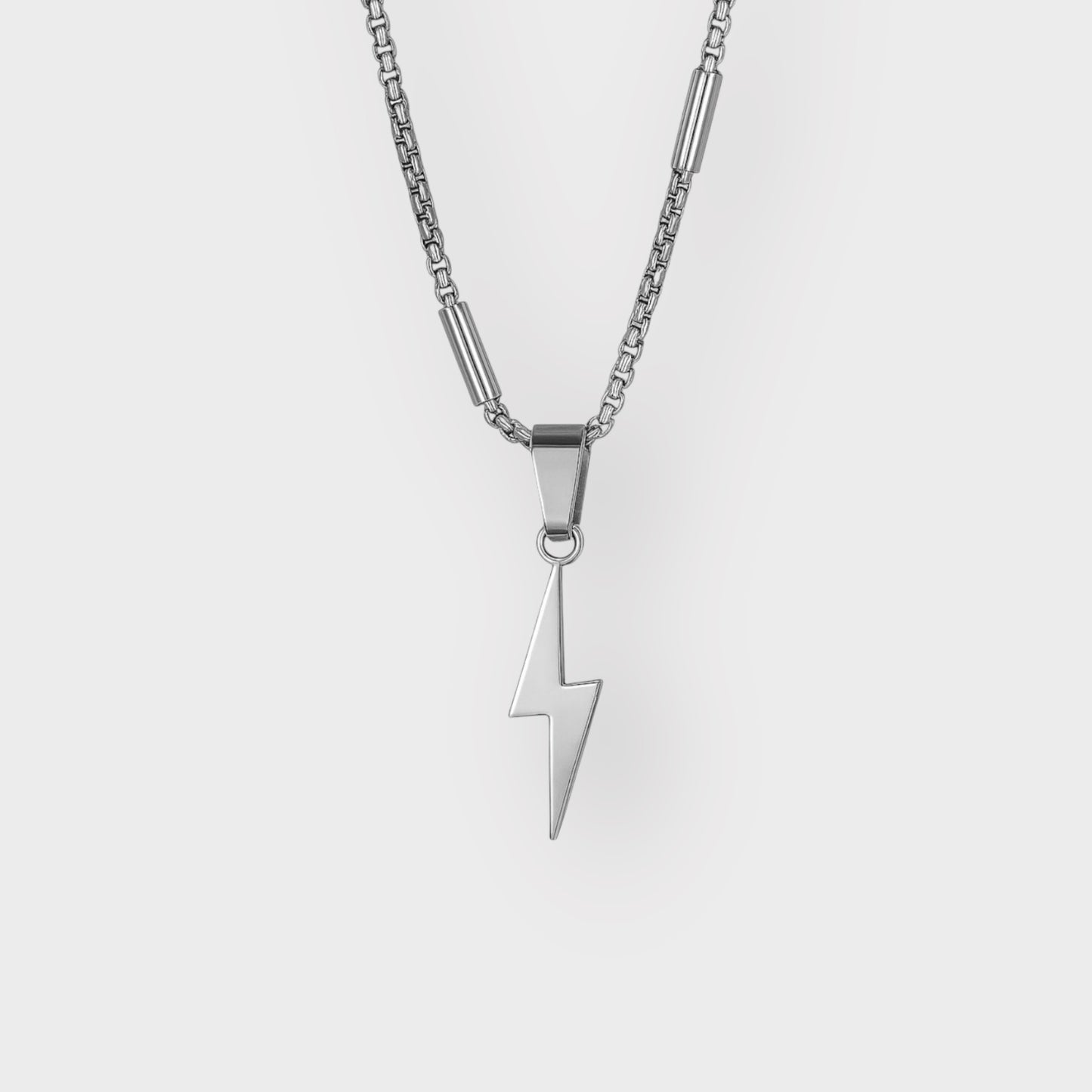 LIGHTNING BOLT NECKLACE SLVR
