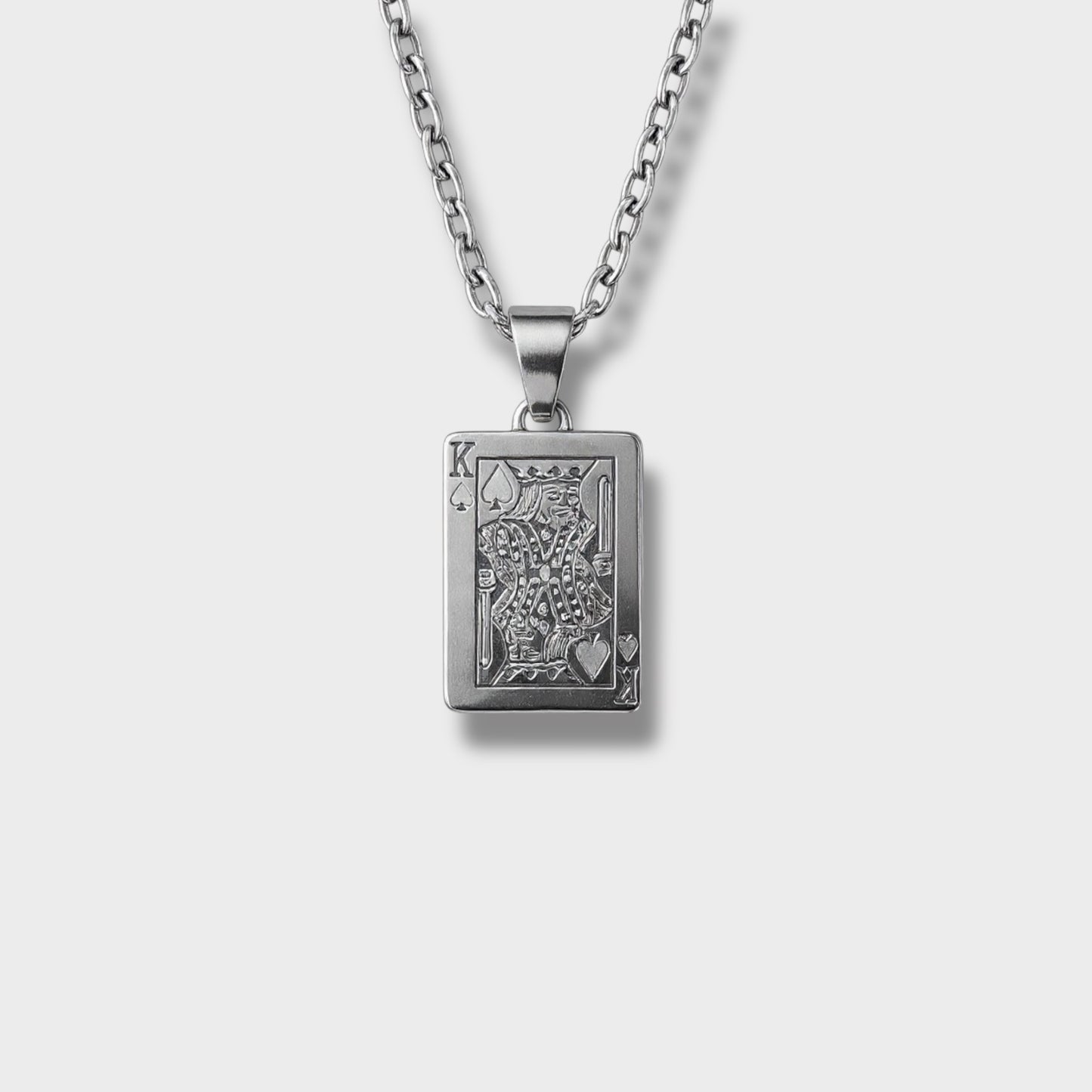 King Of Spade Necklace Silver