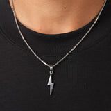 Lightning Bolt Necklace Silver