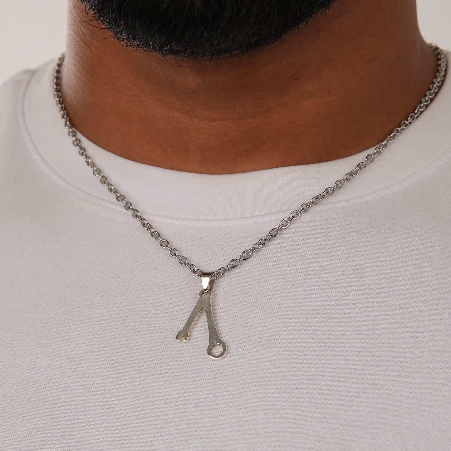 Wrench Necklace Silver