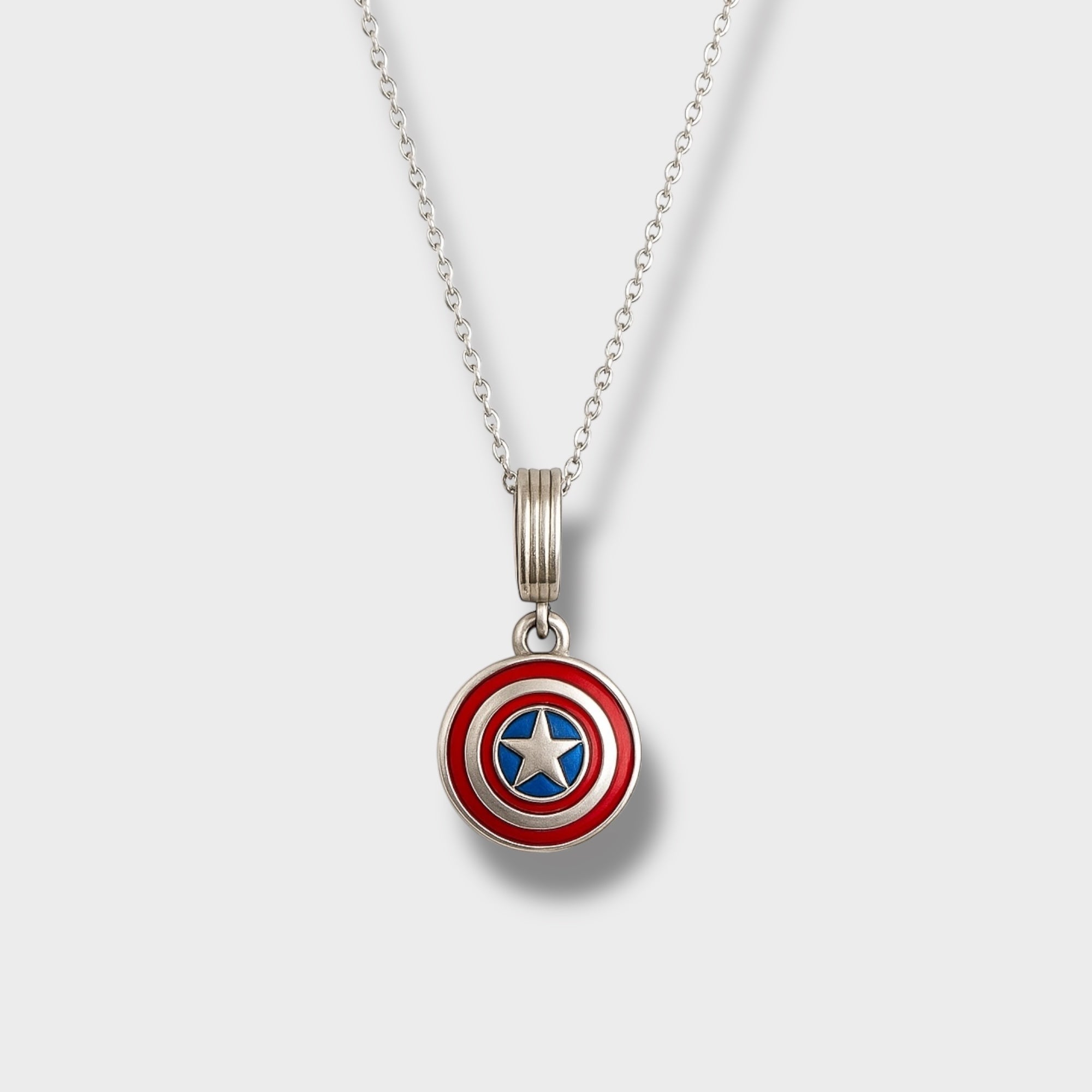 Captain America Necklace Silver