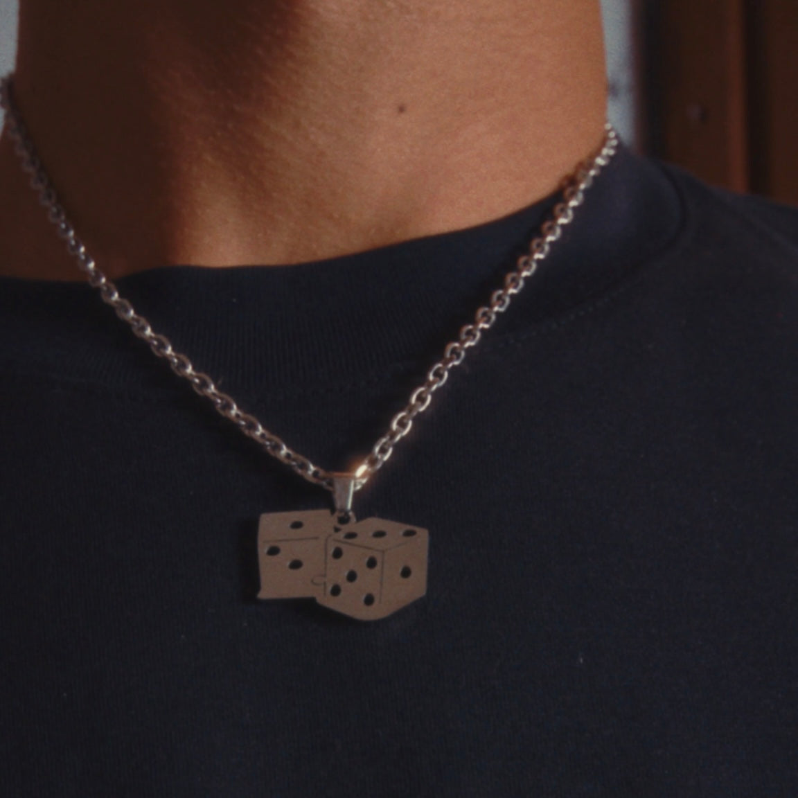 Lucky Dice Necklace Silver