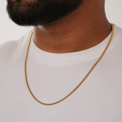 ROUND BOX CHAIN GLD