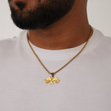 Checkered Flag necklace Gold