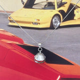 Racing Helmet Necklace Silver