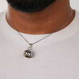 Racing Helmet Necklace Silver
