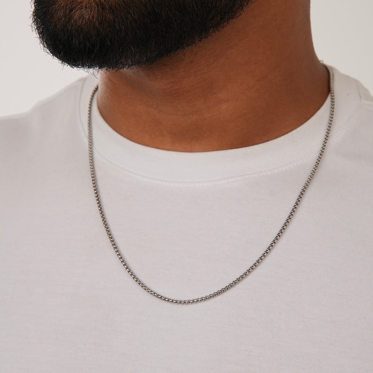 ROUND BOX CHAIN SLVR