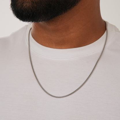 ROUND BOX CHAIN SLVR