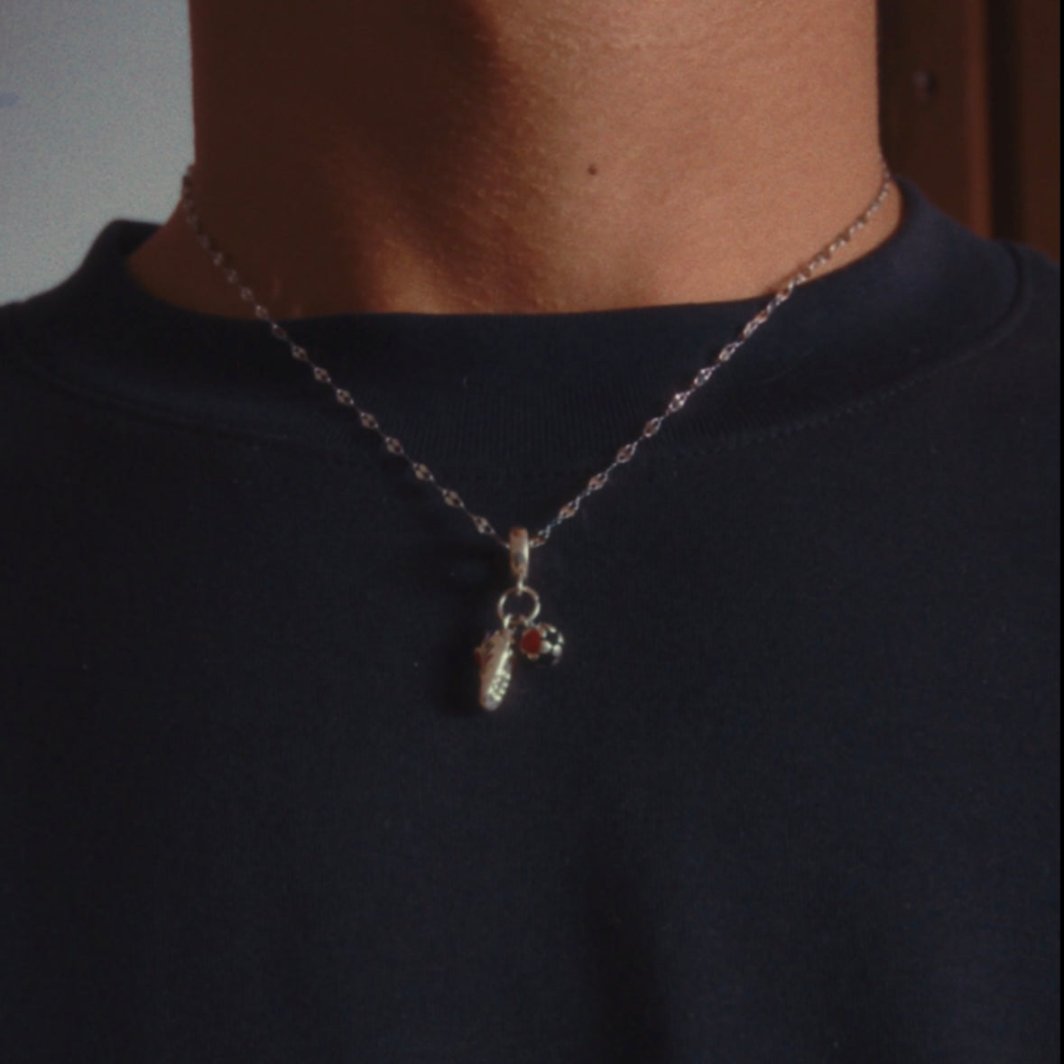 Football Necklace Silver