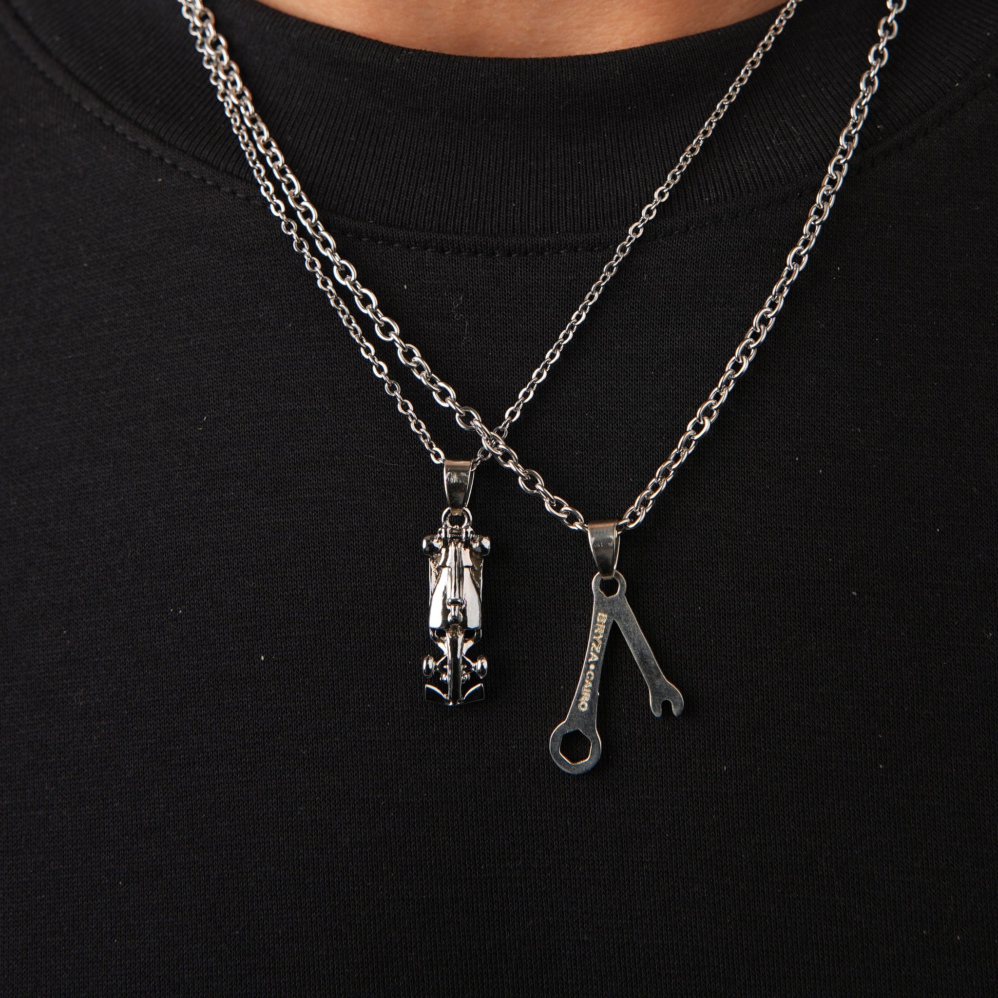 Wrench Necklace Silver