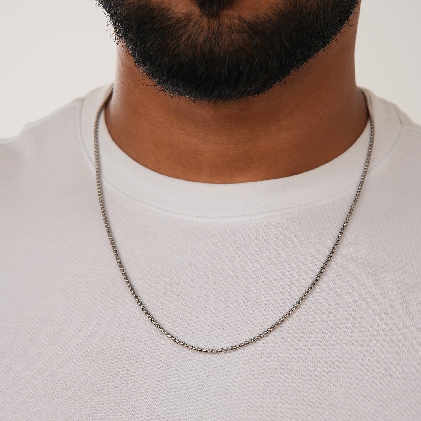 ROUND BOX CHAIN SLVR