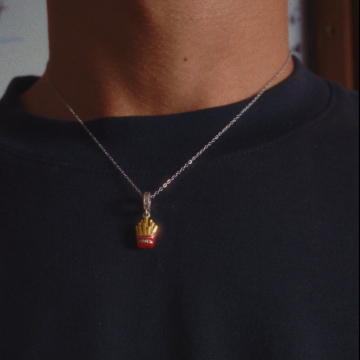 Fries Necklace Silver