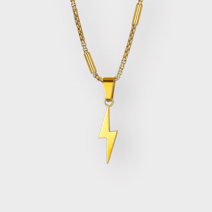 LIGHTNING BOLT NECKLACE GLD