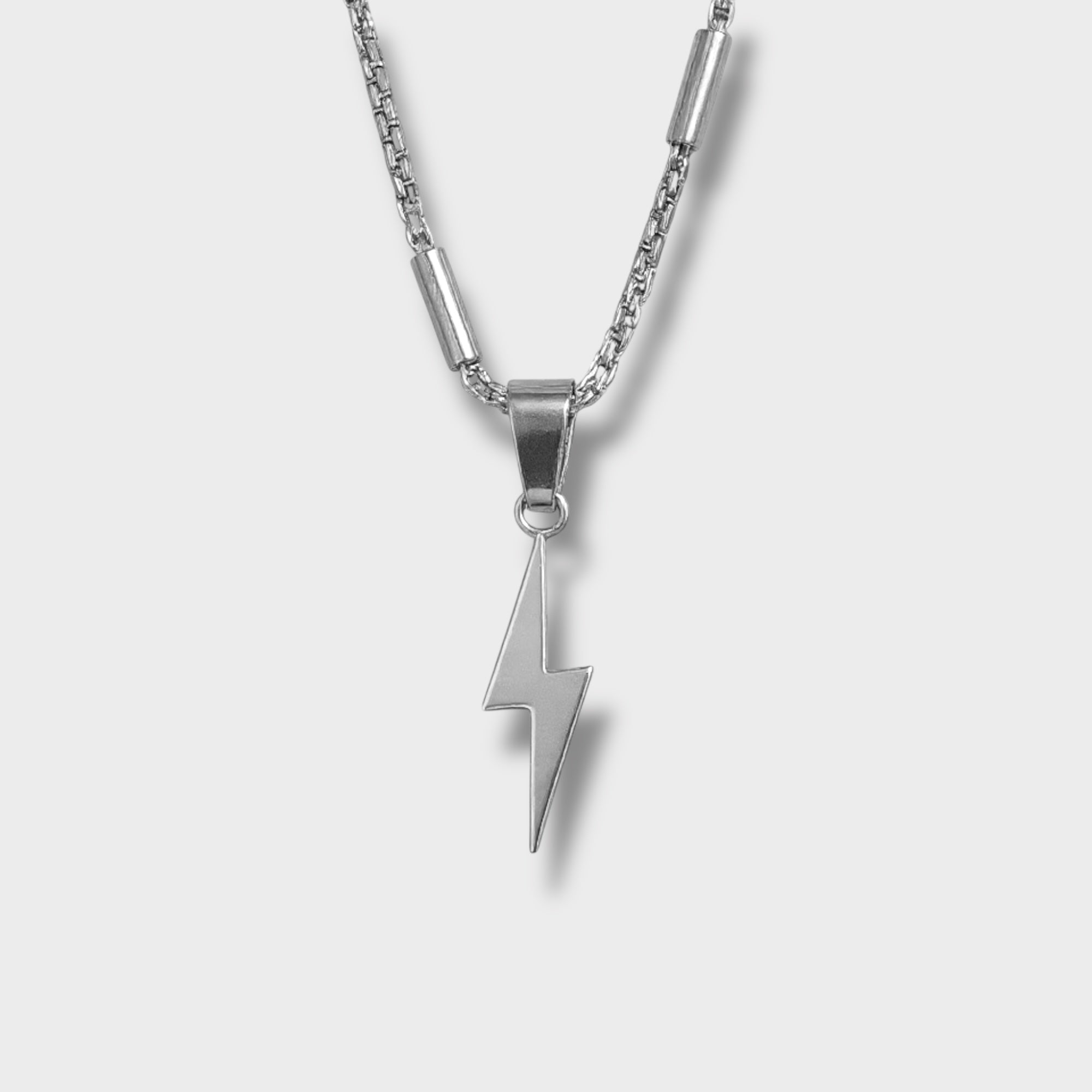 Lightning Bolt Necklace Silver