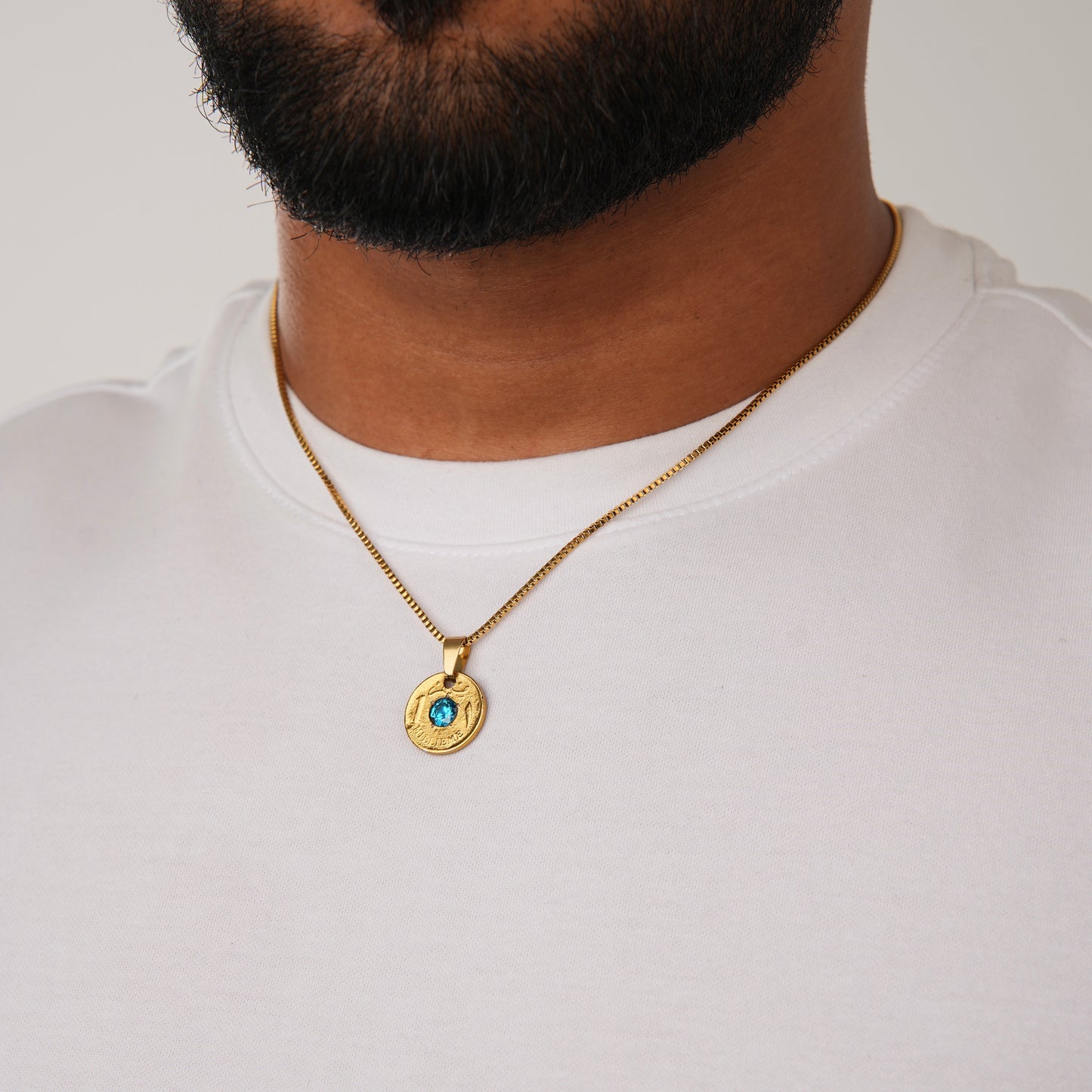 AQUAMARINE MILLIEME NECKLACE GLD
