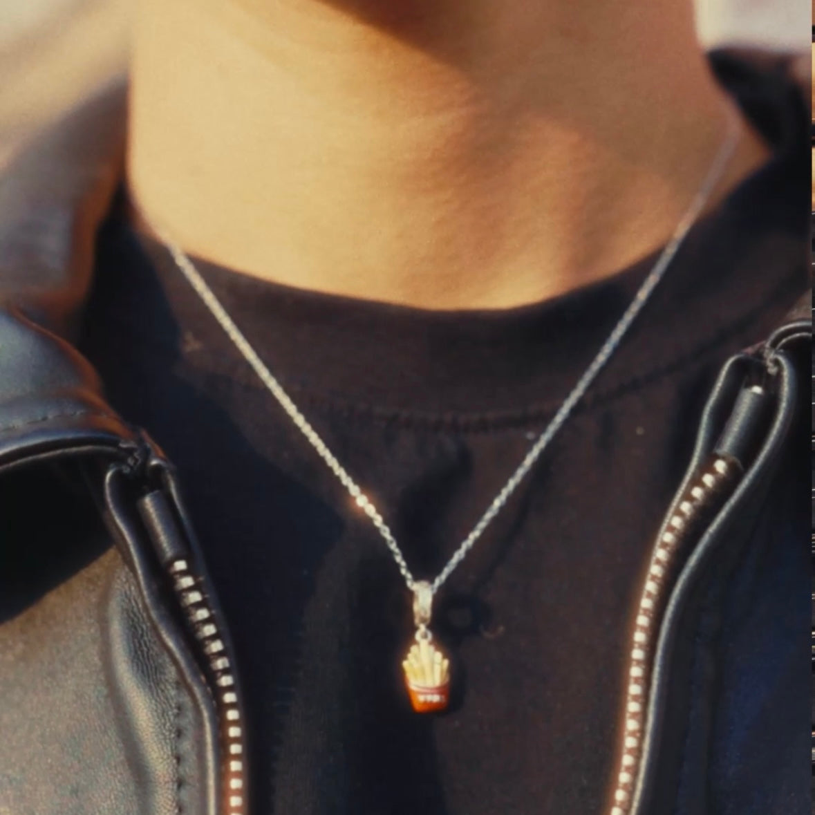 Fries Necklace Silver