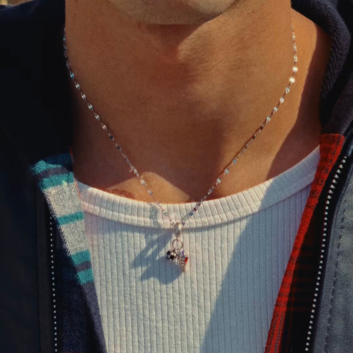 Football Necklace Silver