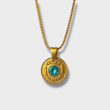 Aquamarine Millieme Necklace Gold