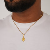 Peacock Feather Necklace Gold