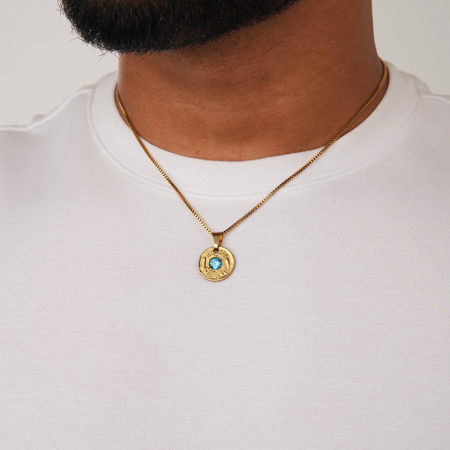 AQUAMARINE MILLIEME NECKLACE GLD