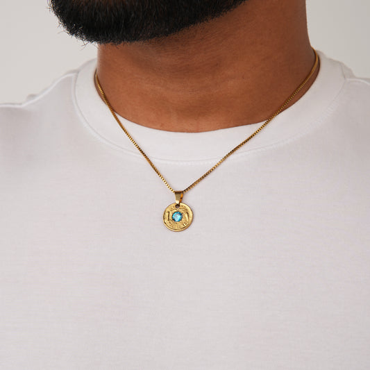 AQUAMARINE MILLIEME NECKLACE GLD