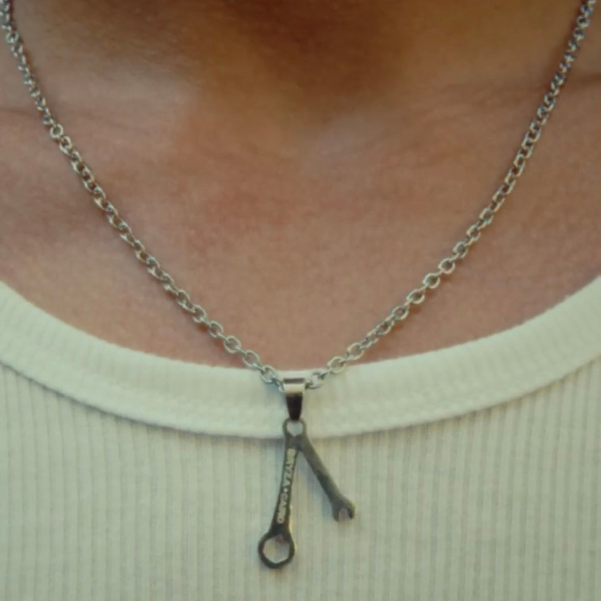 Wrench Necklace Silver