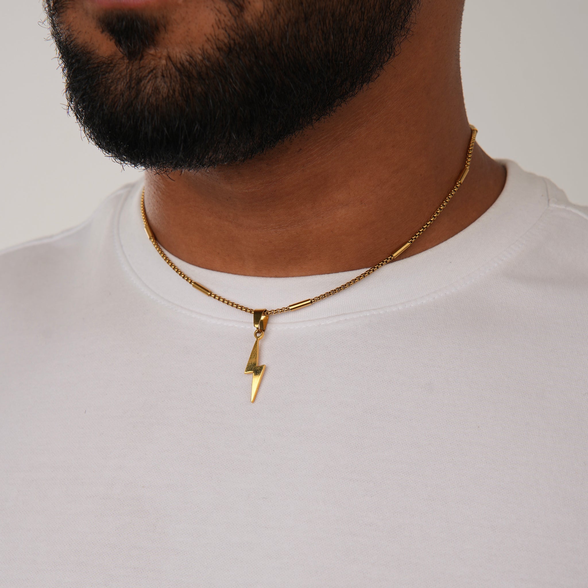 Lightning Bolt Necklace Gold