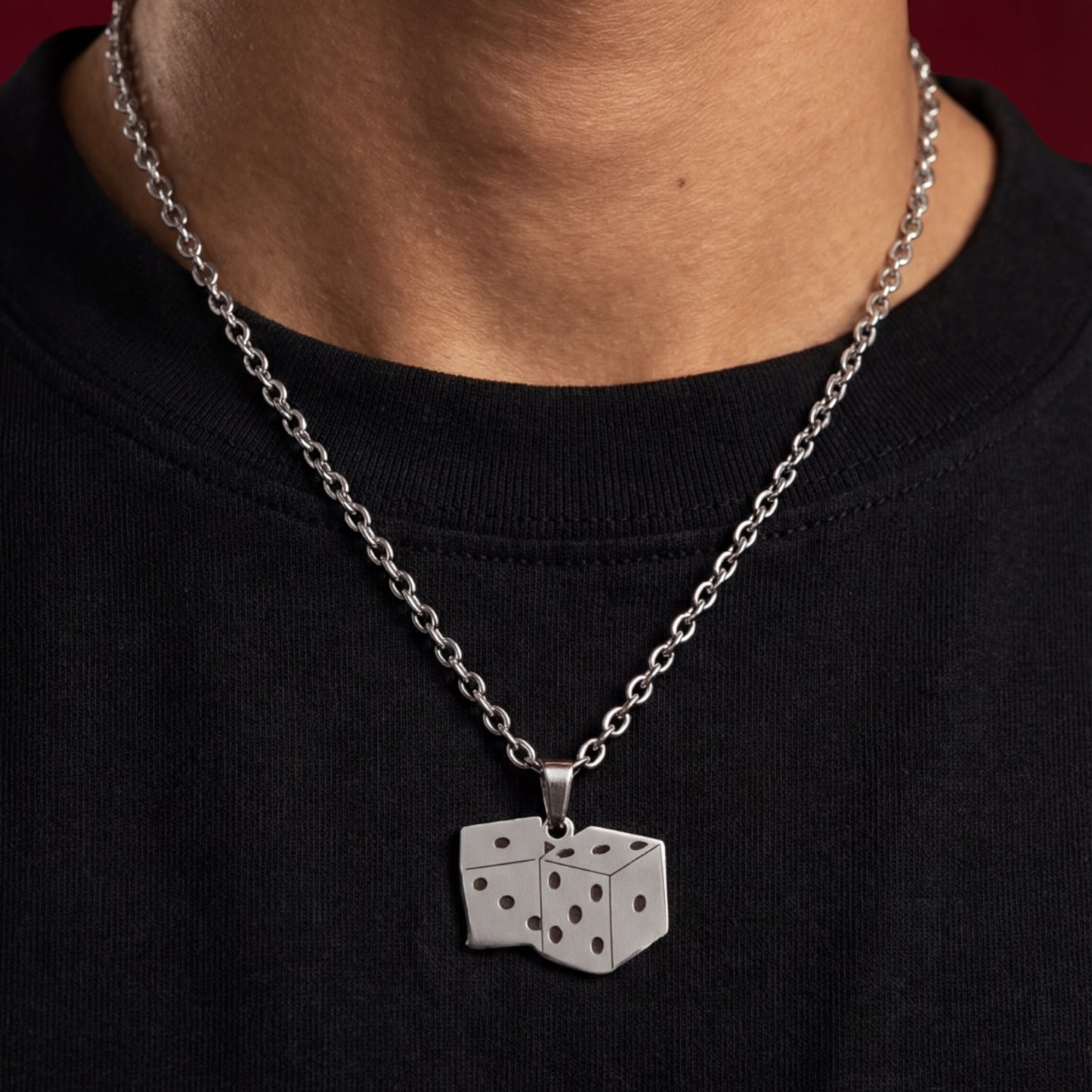 Lucky Dice Necklace Silver