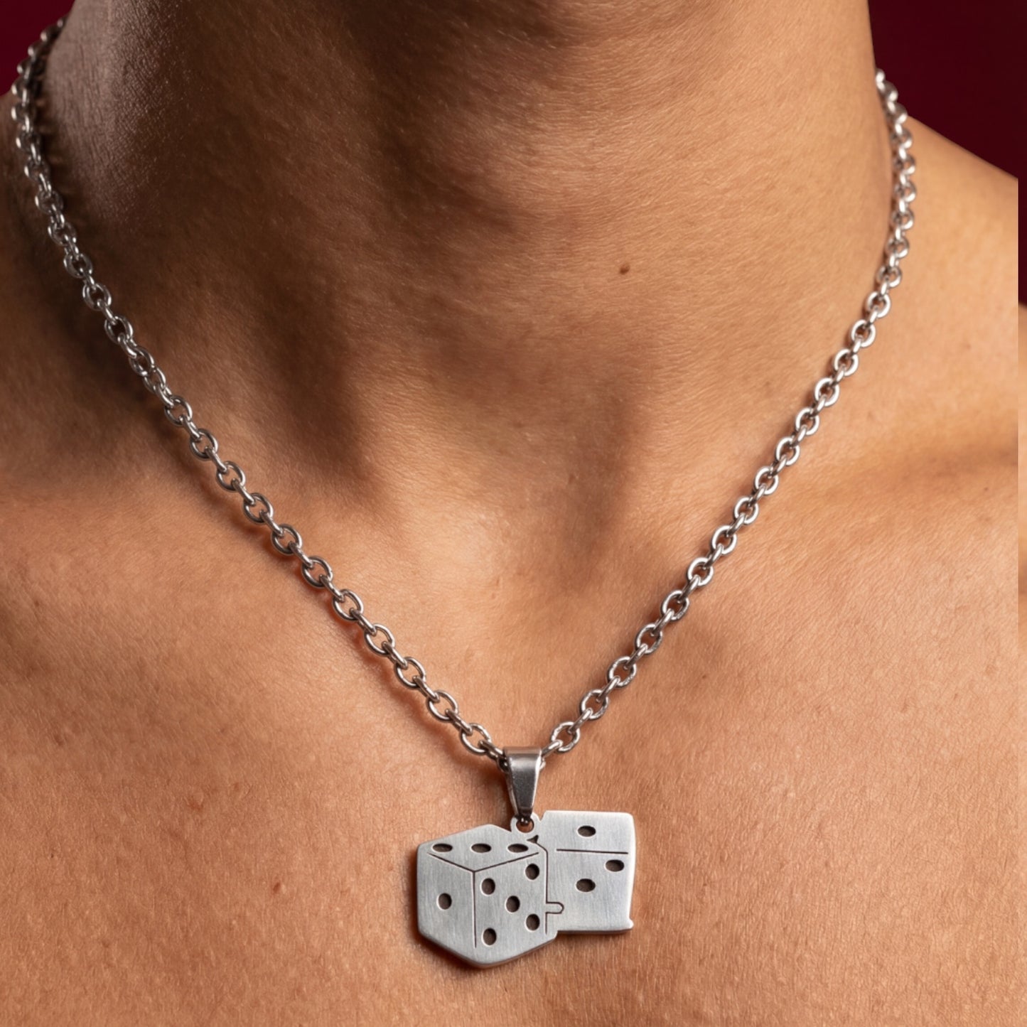 Lucky Dice Necklace Silver